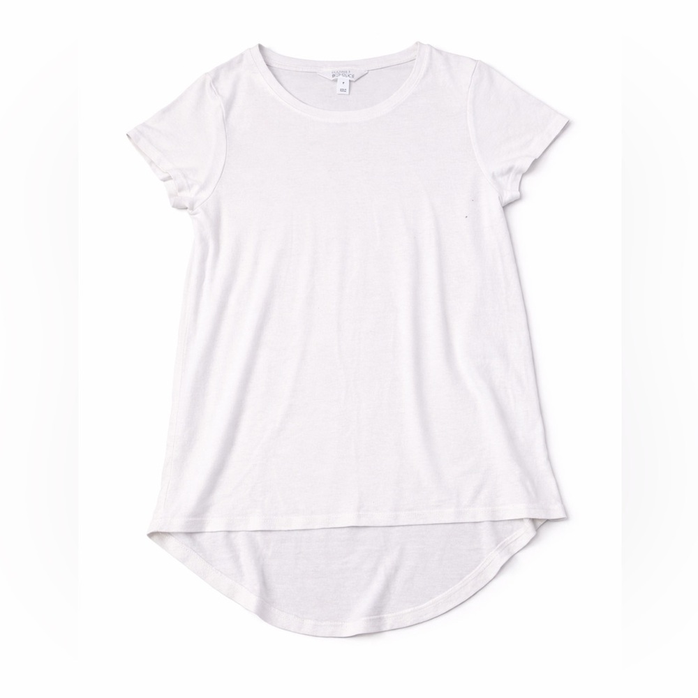 Market & Spruce White Short Sleeve Crew Neck Tee